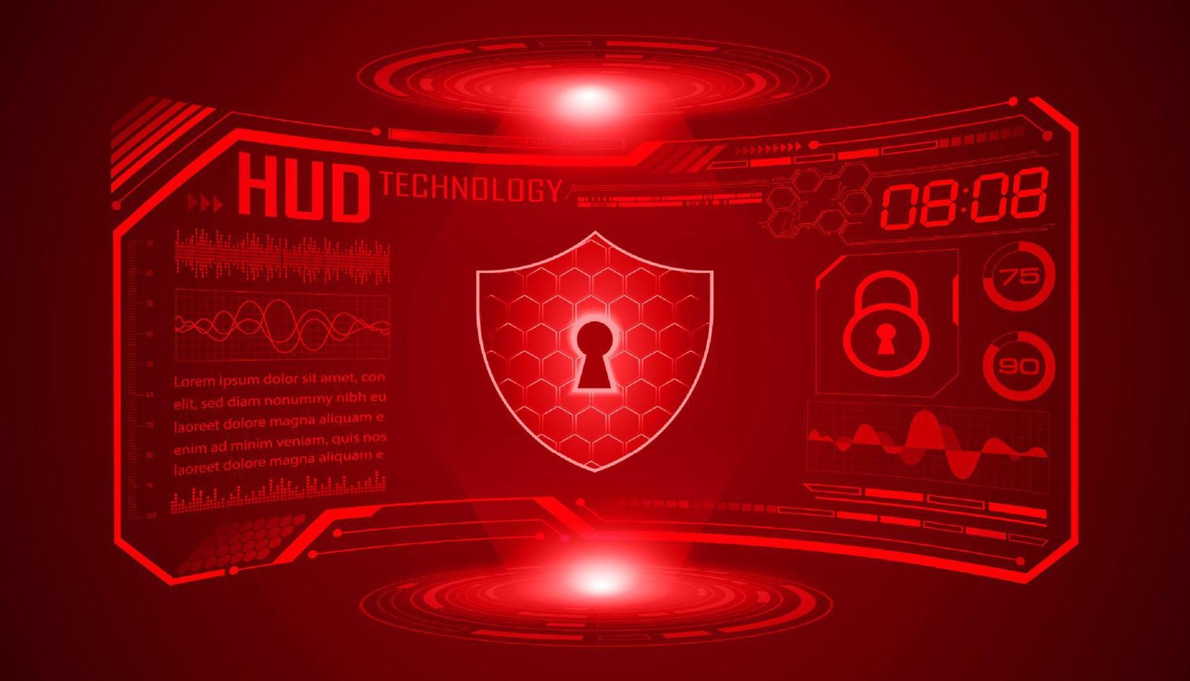 Modern HUD Technology Screen Background with lock vector