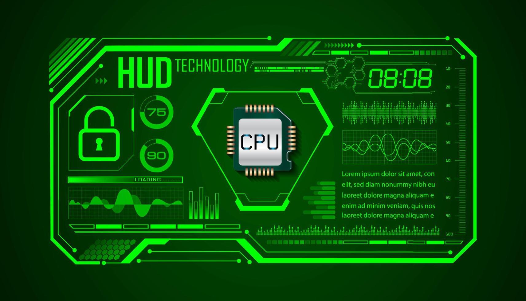 Modern HUD Technology Screen Background vector