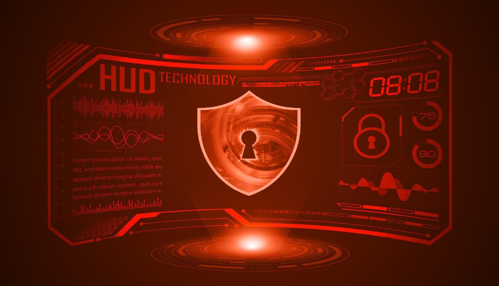 Modern HUD Technology Screen Background with lock vector