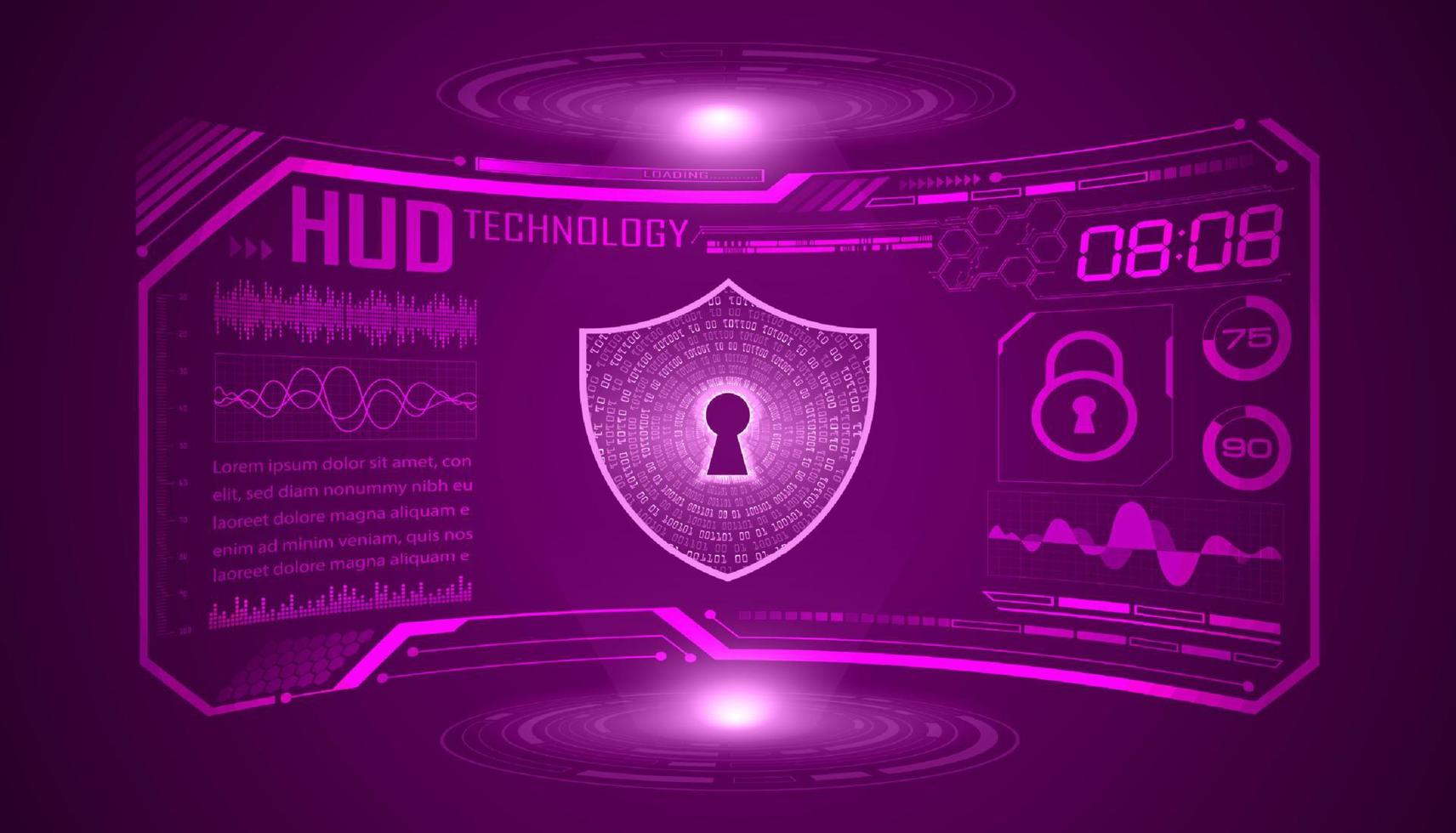 Modern HUD Technology Screen Background with lock vector
