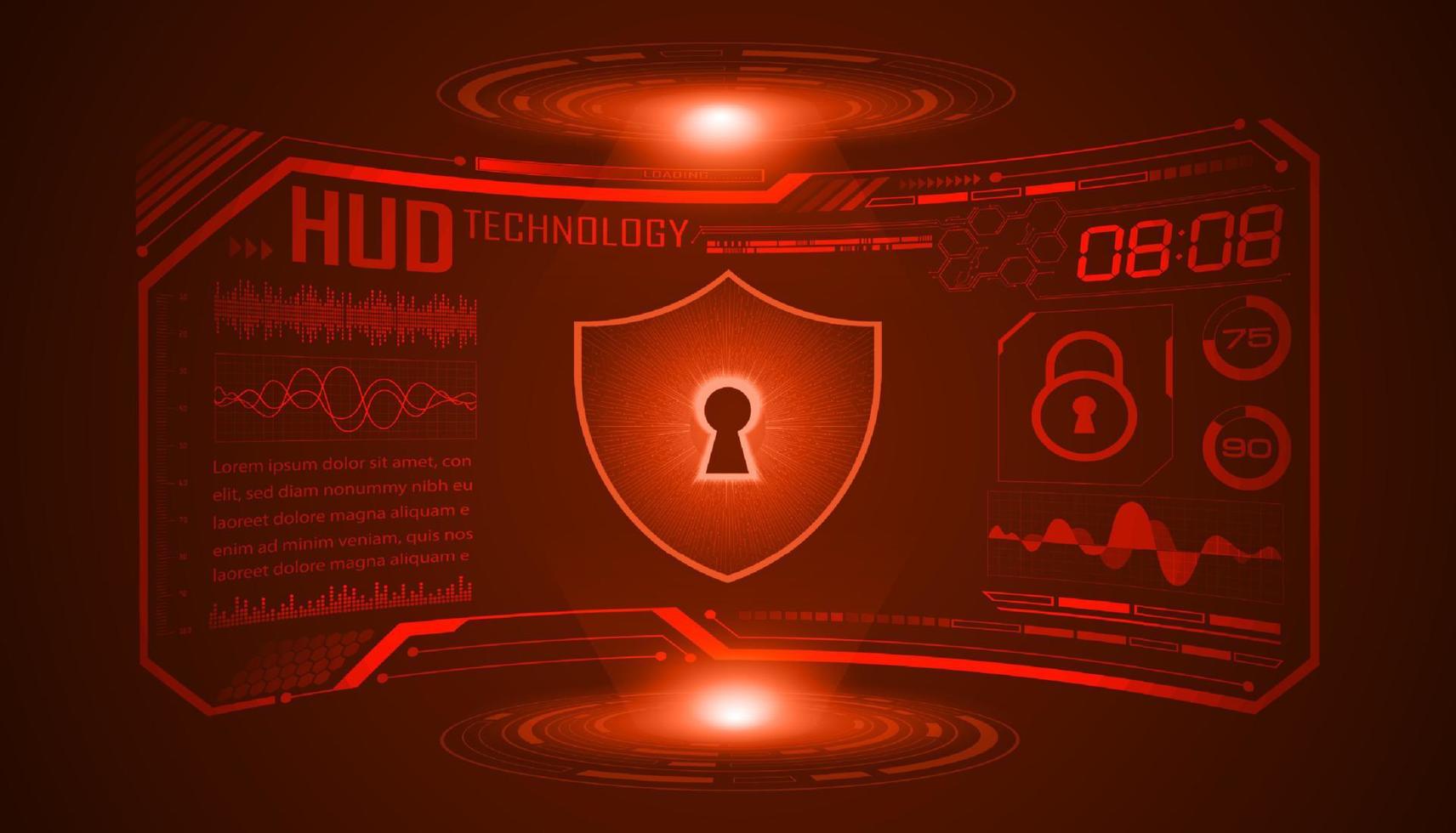 Modern HUD Technology Screen Background with lock vector