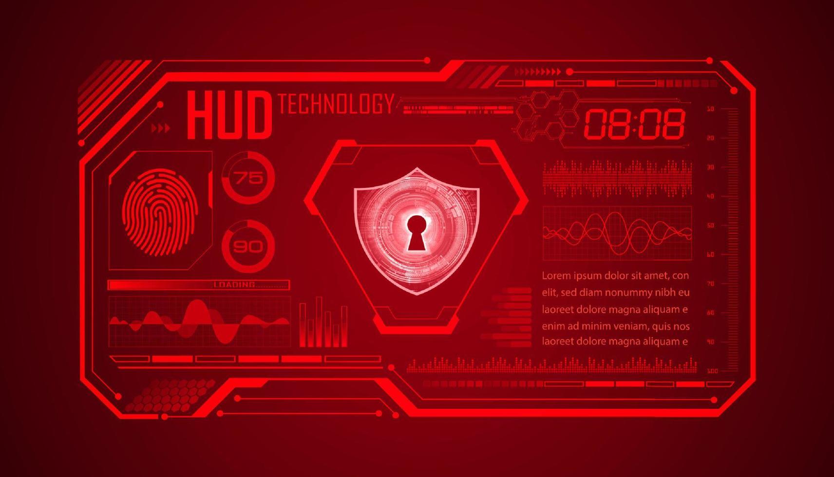 Modern HUD Technology Screen Background with lock vector