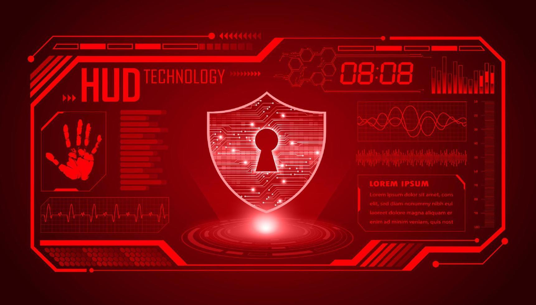 Modern HUD Technology Screen Background with lock vector