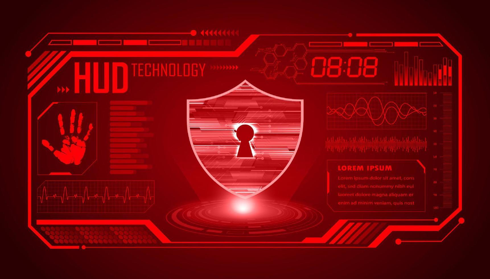 Modern HUD Technology Screen Background with lock vector
