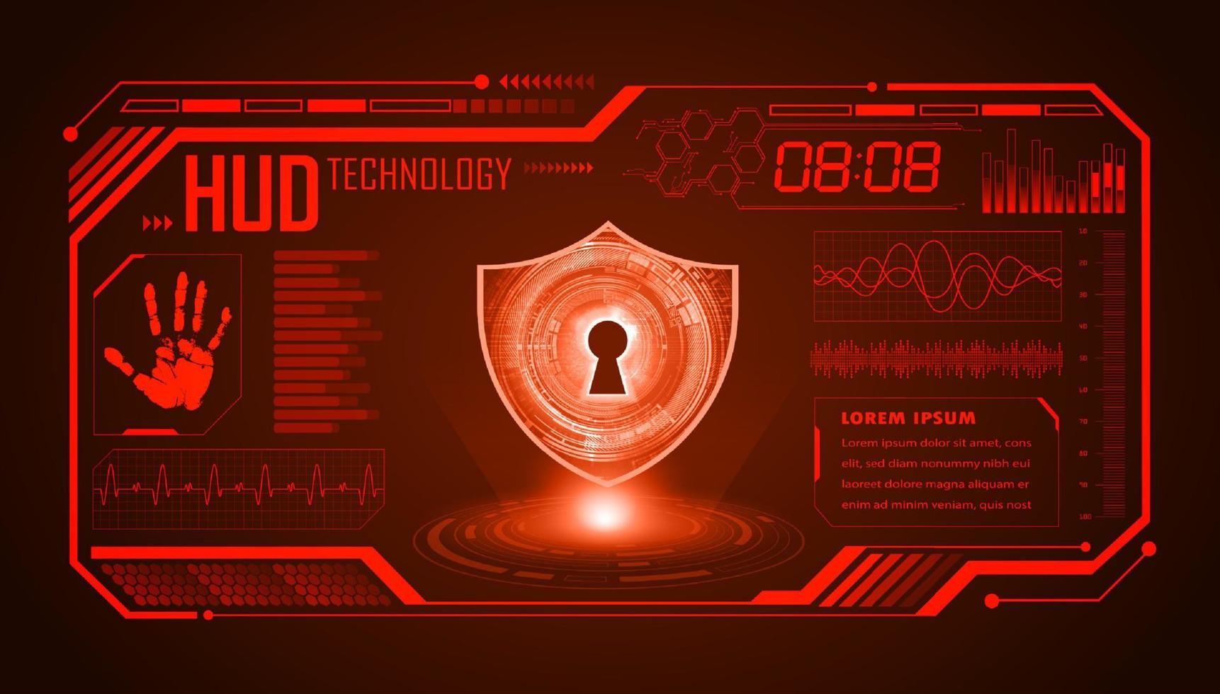 Modern HUD Technology Screen Background with lock vector