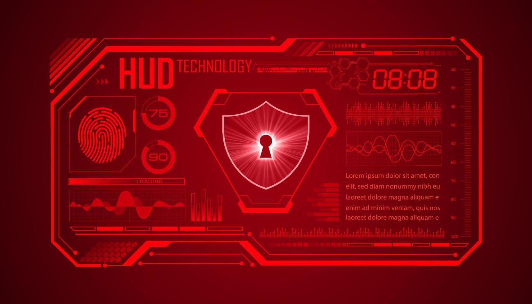 Modern HUD Technology Screen Background with lock vector