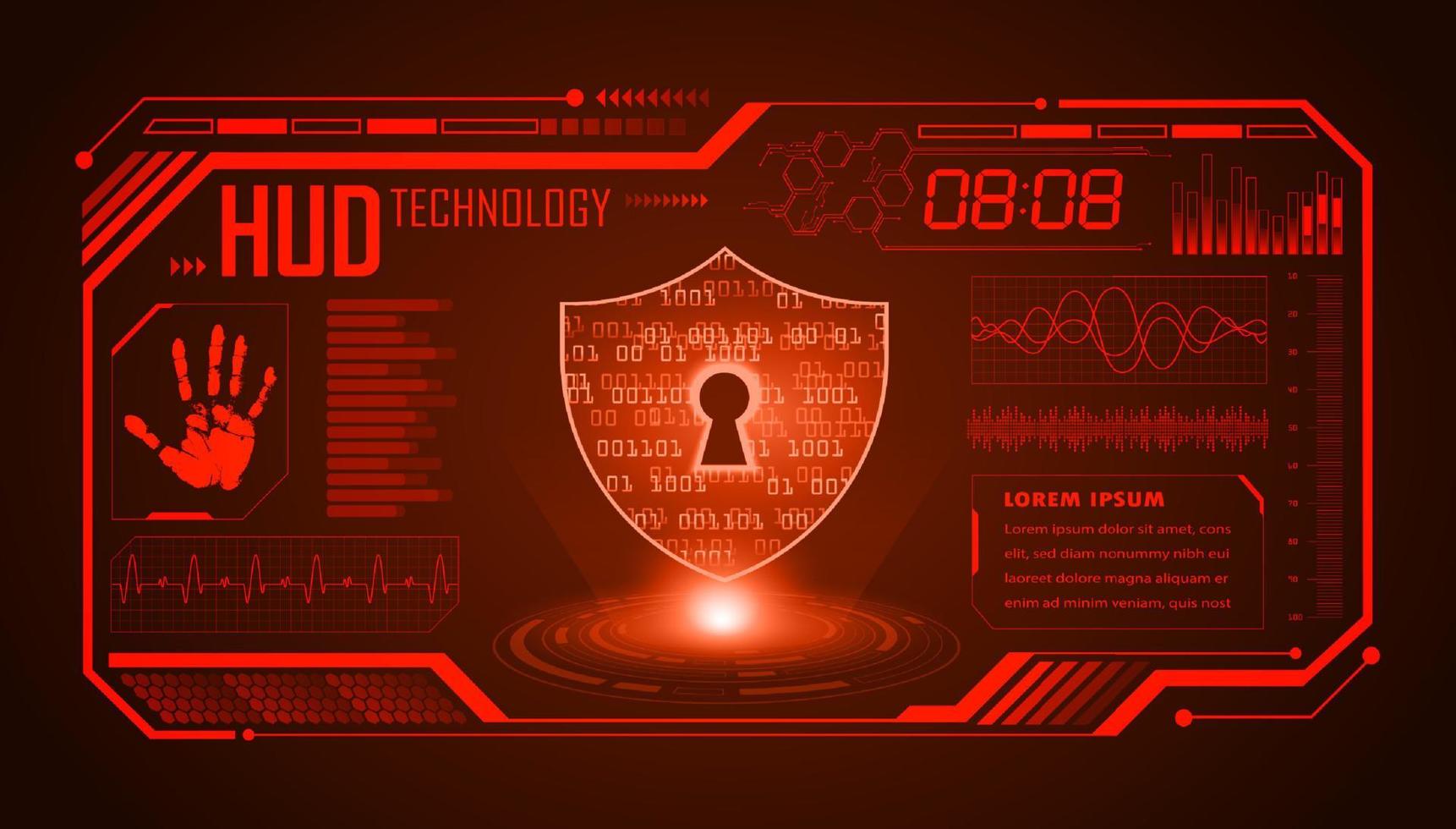 Modern HUD Technology Screen Background with lock vector