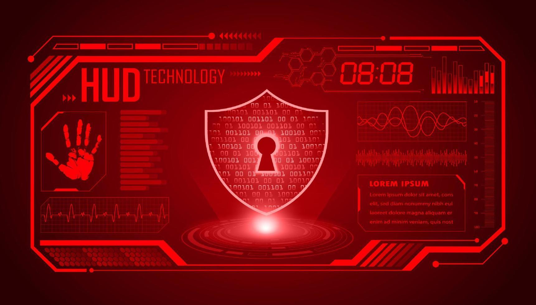 Modern HUD Technology Screen Background with lock vector