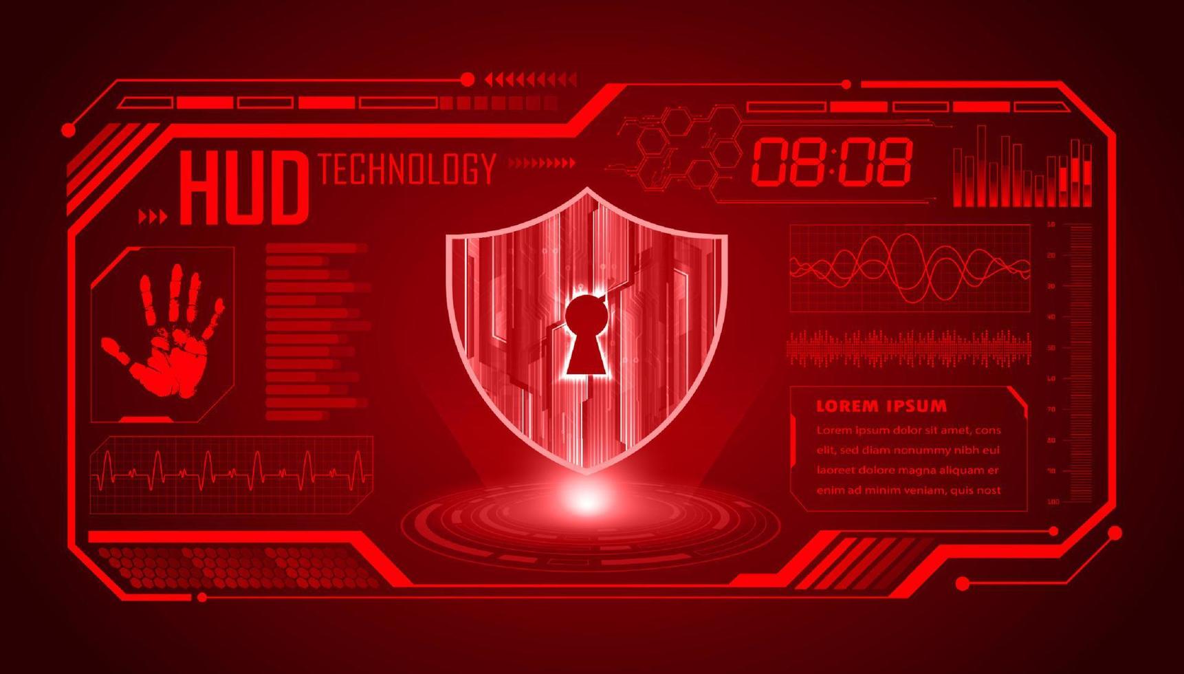 Modern HUD Technology Screen Background with lock vector