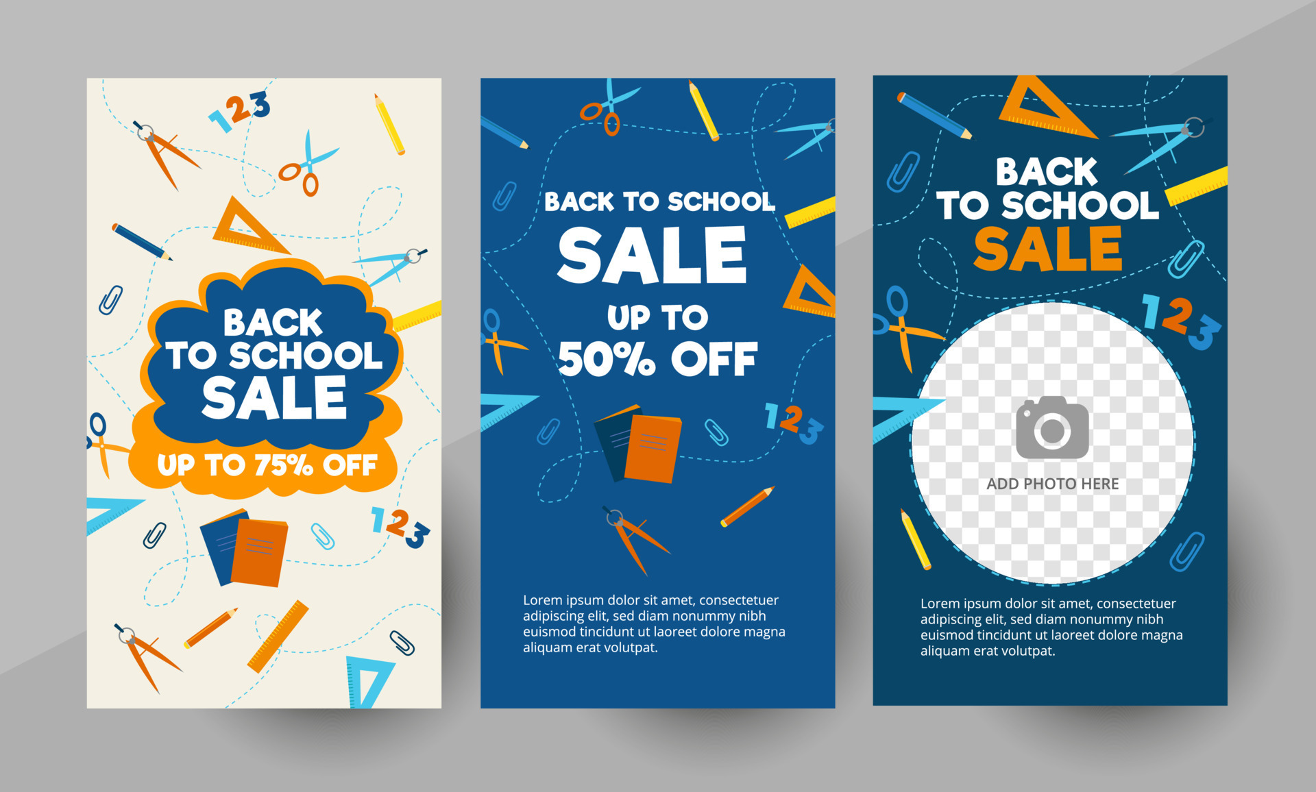 Social media back to school sale story template, editable social media