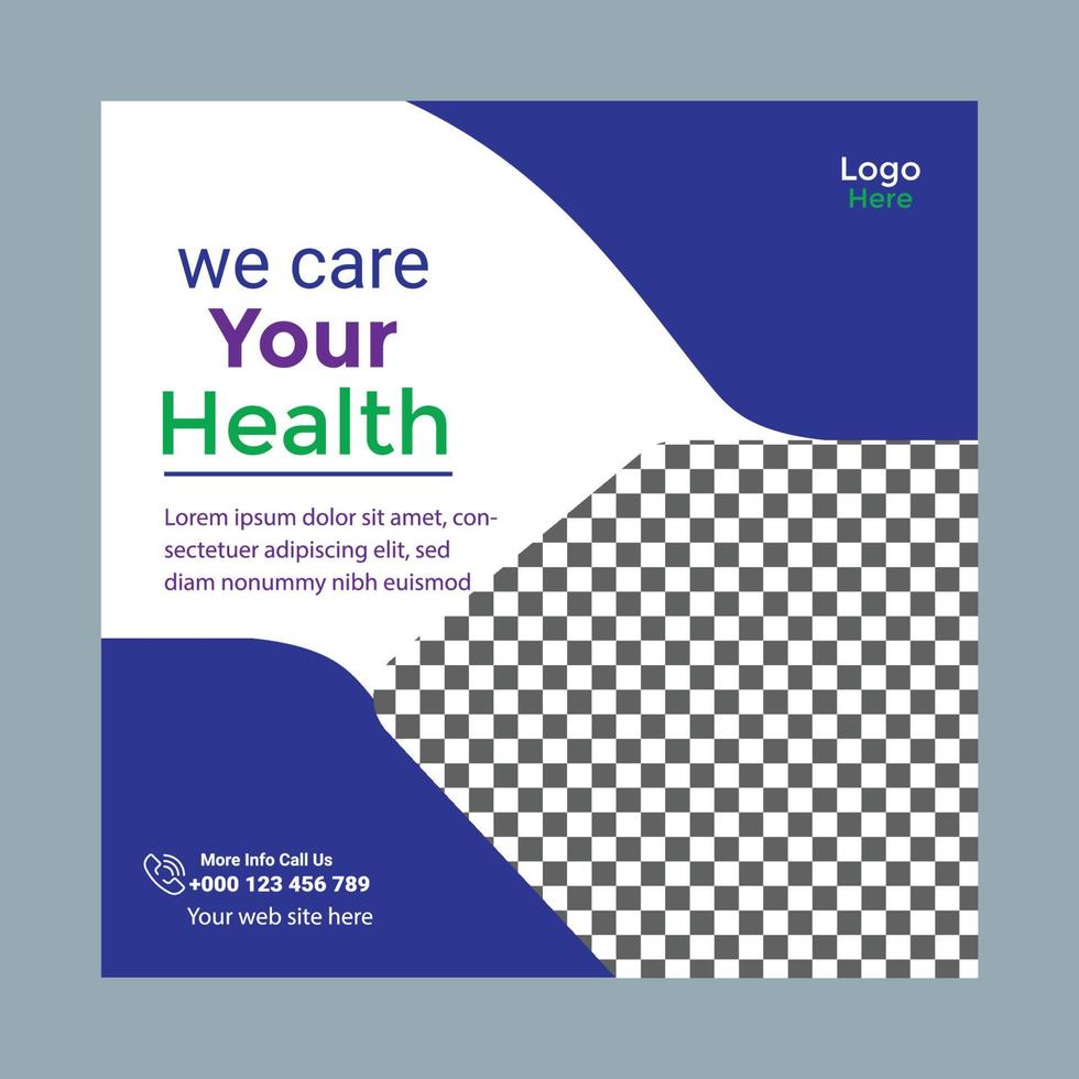 Medical Health Social Media Post Design vector