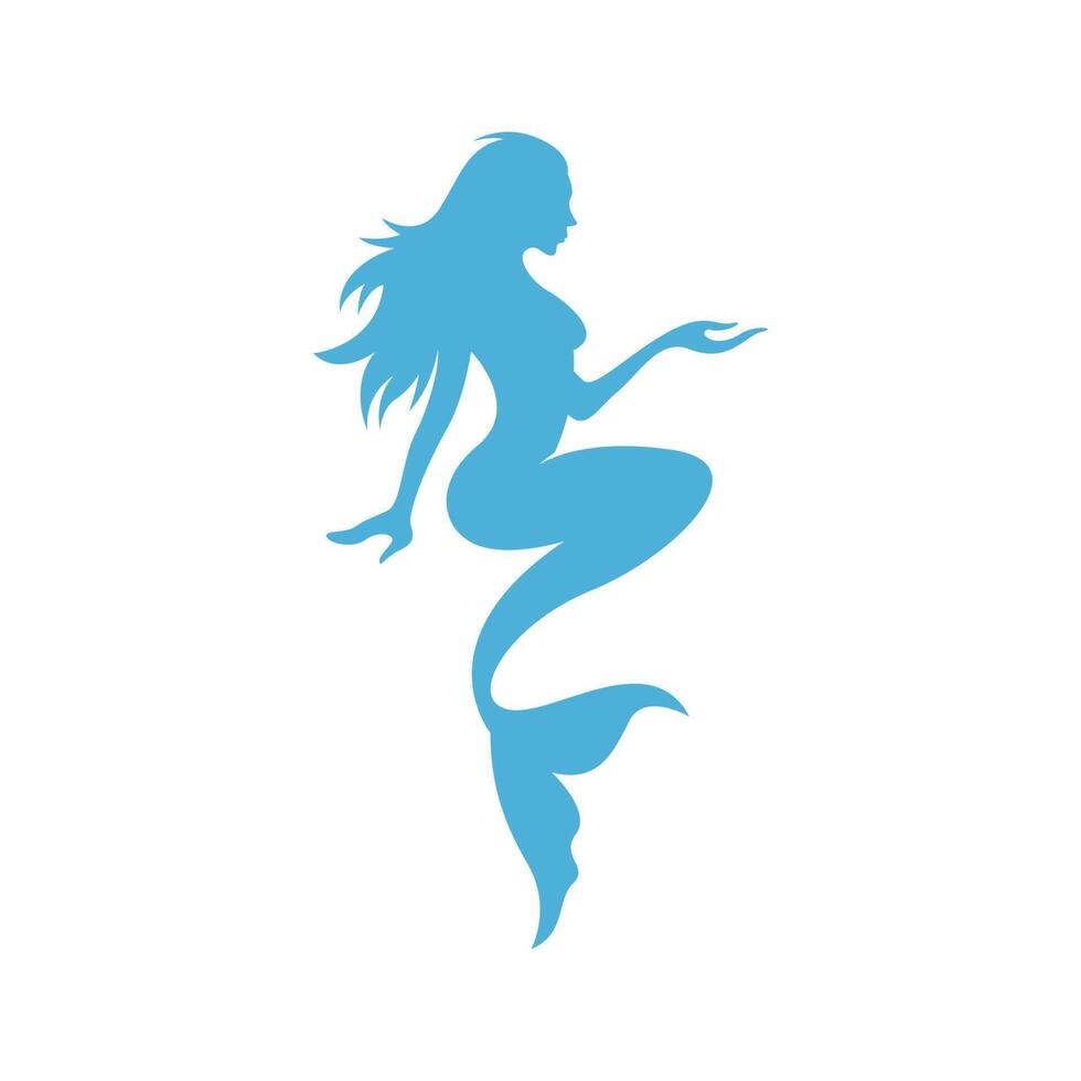 Ilustración de diseño de icono de logotipo de sirena vector