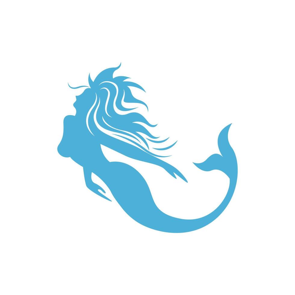 Ilustración de diseño de icono de logotipo de sirena vector