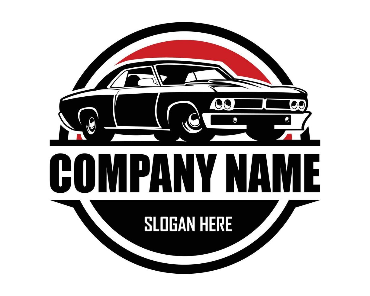 1961 old car vehicle logo isolated on white background side view. vector illustration available in eps 10.