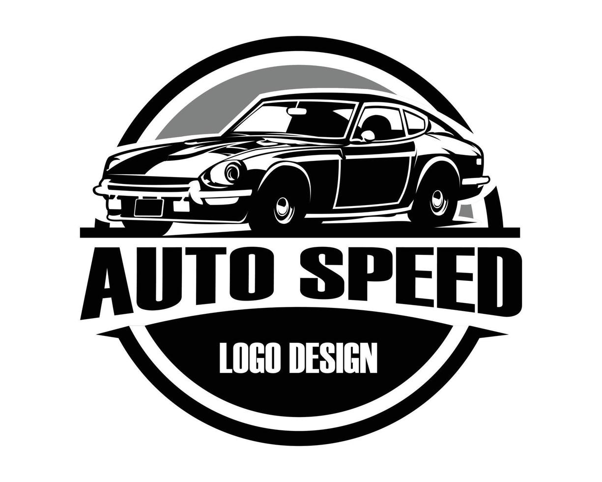 logotipo de coche clásico japonés aislado en la vista lateral de fondo blanco. ilustración vectorial disponible en los mejores 10 eps para la industria del automóvil. vector