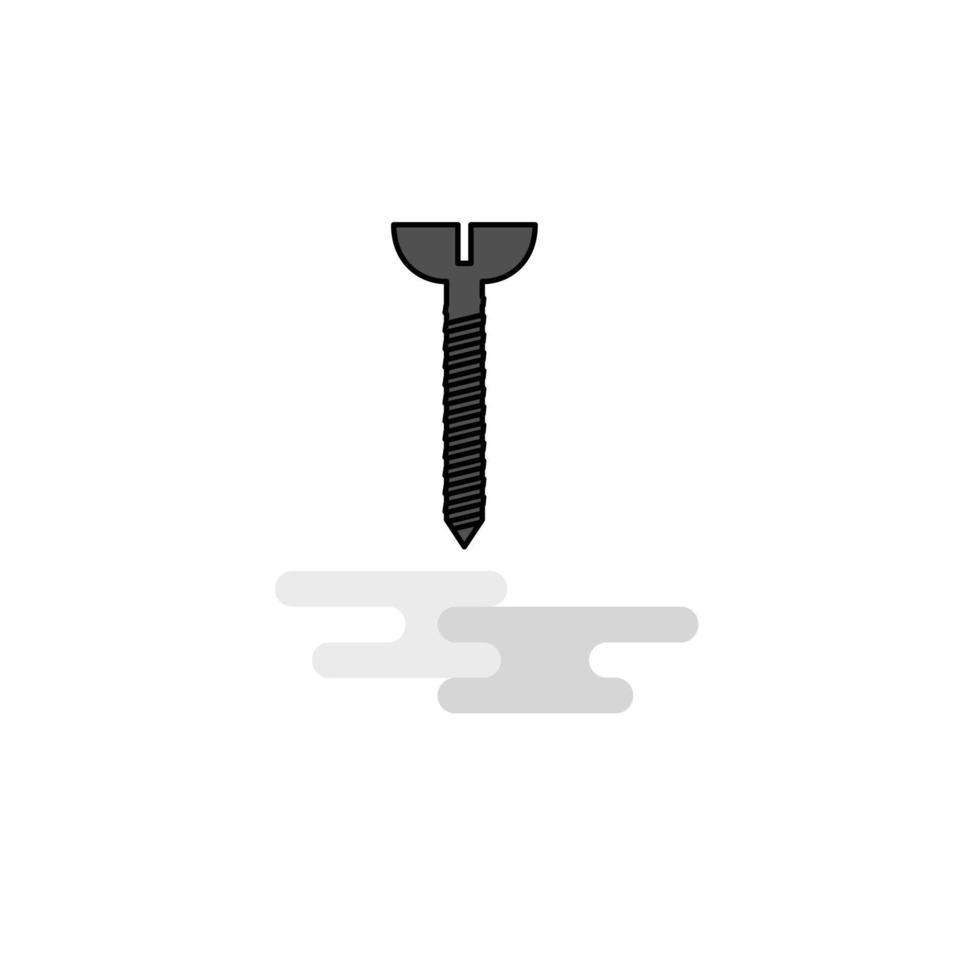 Screw Web Icon Flat Line Filled Gray Icon Vector