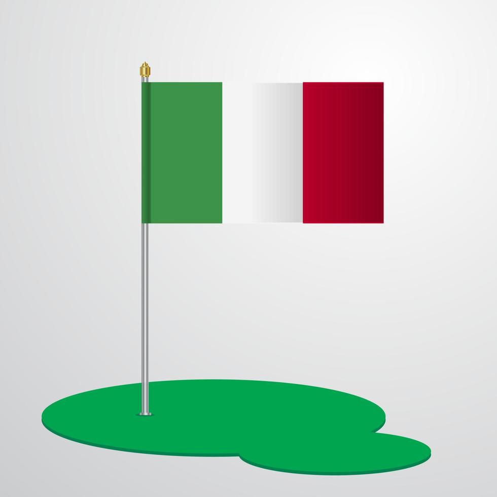 Italy Flag Pole vector