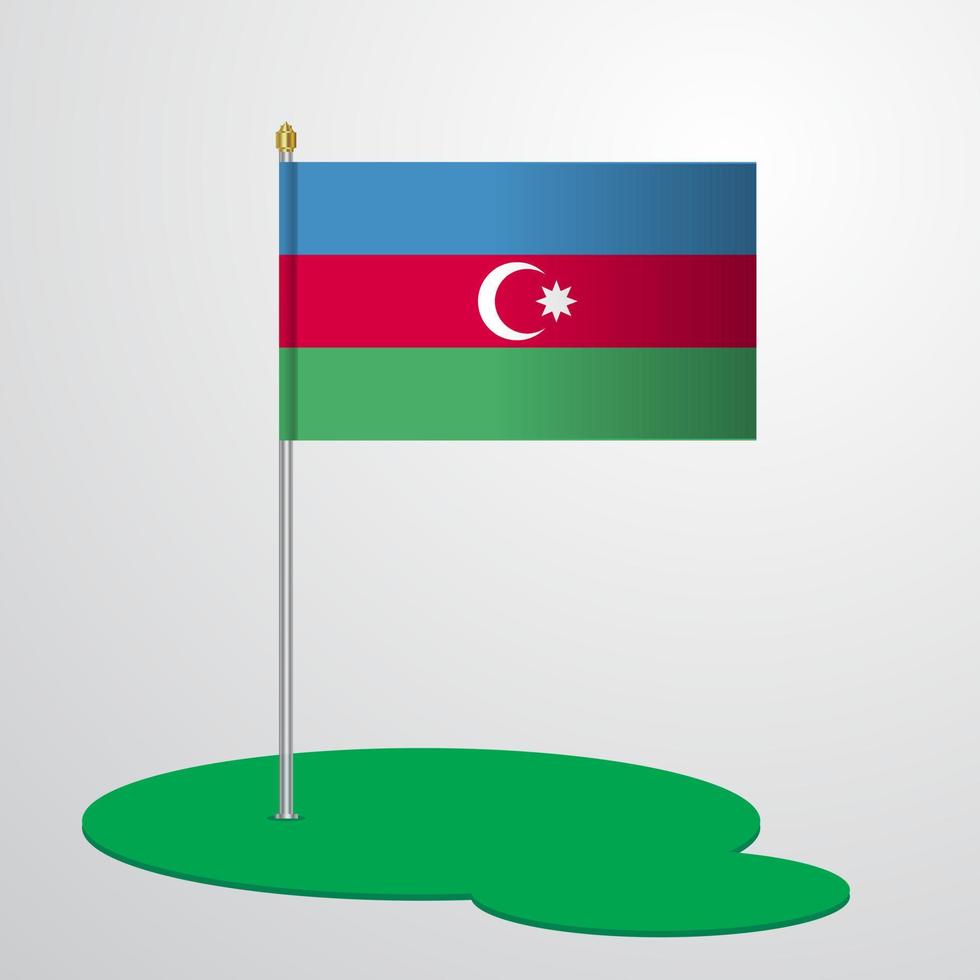 Azerbaijan Flag Pole vector