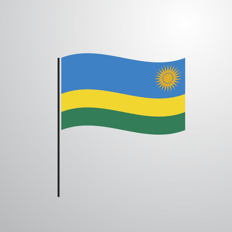 Rwanda waving Flag vector