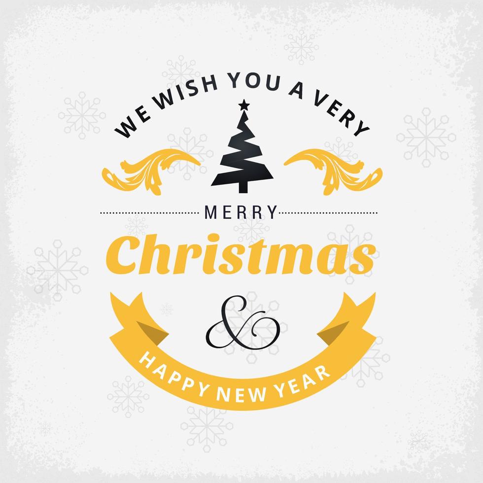 Christmas greetings card with typography and white background vector