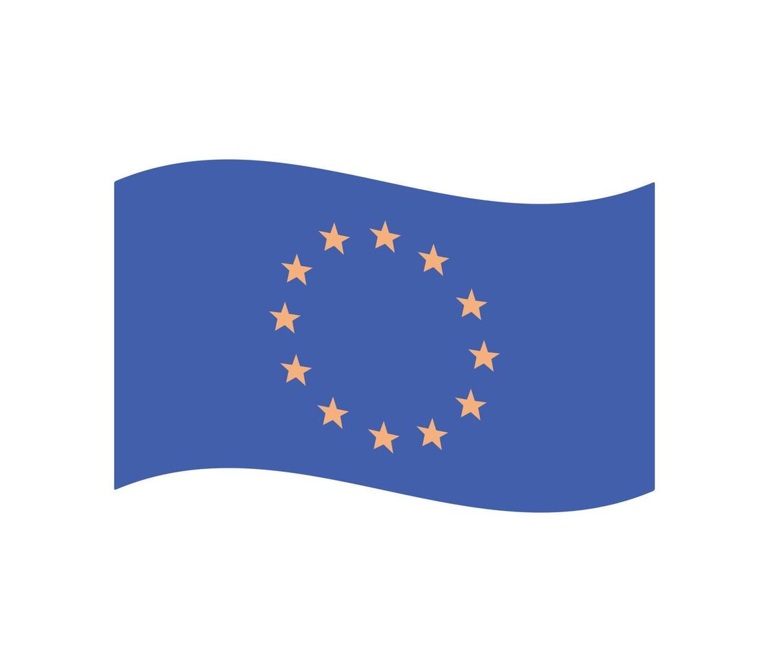 European union flag and countries star symbol flat vector illustration.