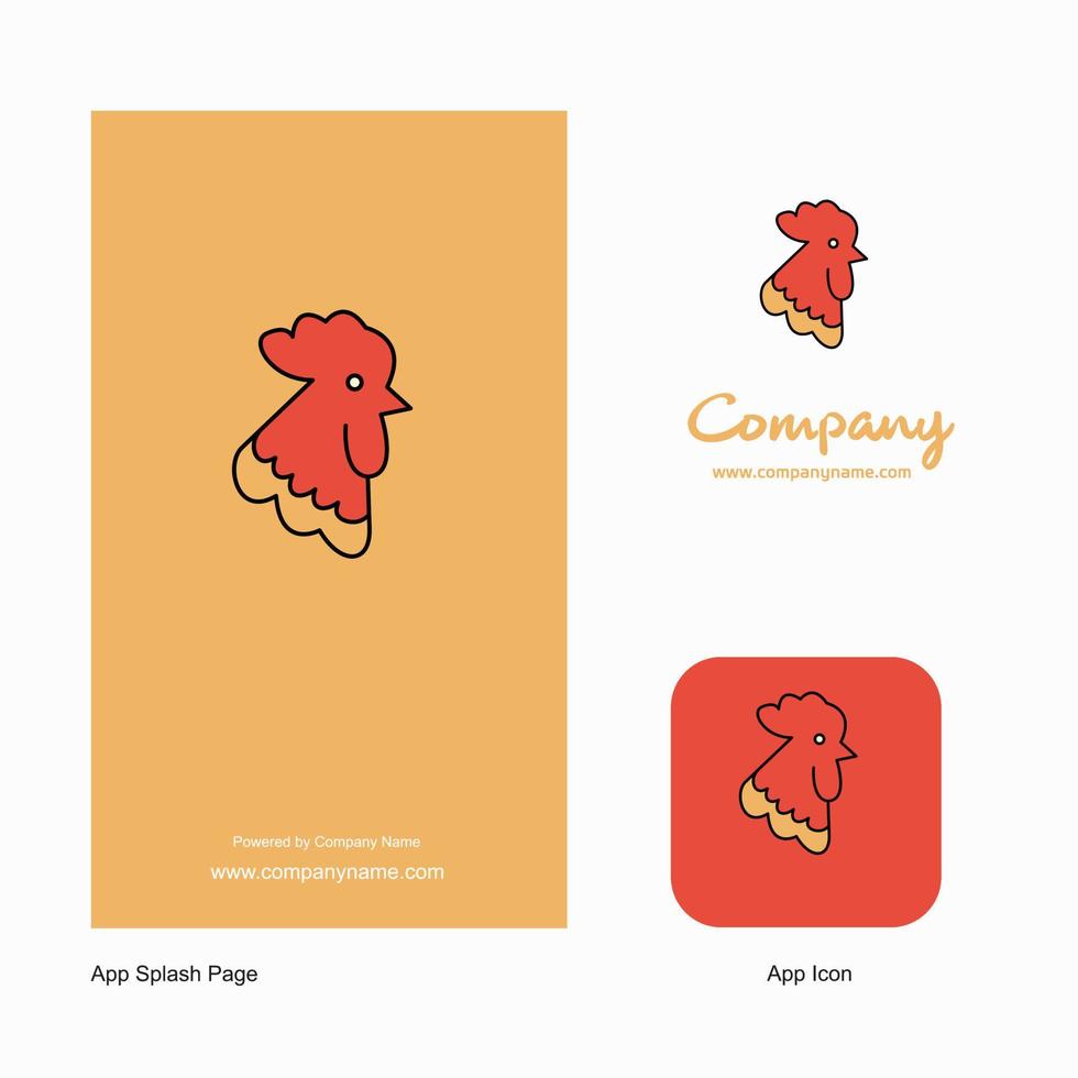 Cock Company Logo App Icon and Splash Page Design Creative Business App Design Elements vector