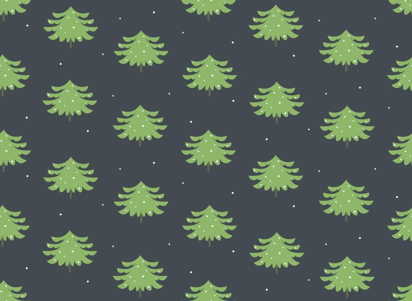 Seamless pattern with spruces and snow. Winter texture in flat style. vector