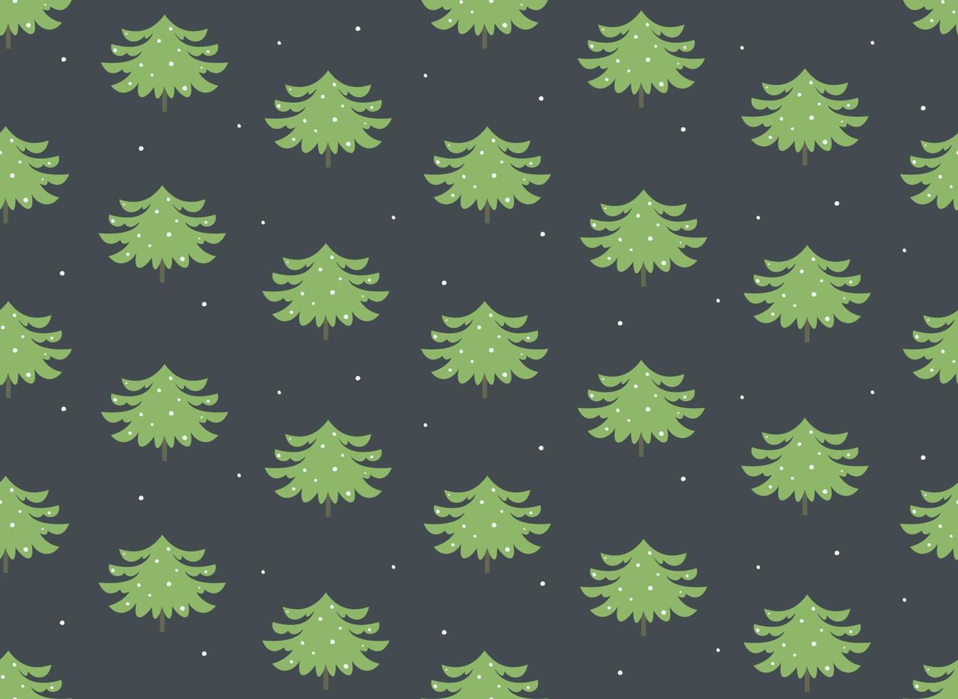 Seamless pattern with spruces and snow. Winter texture in flat style. vector