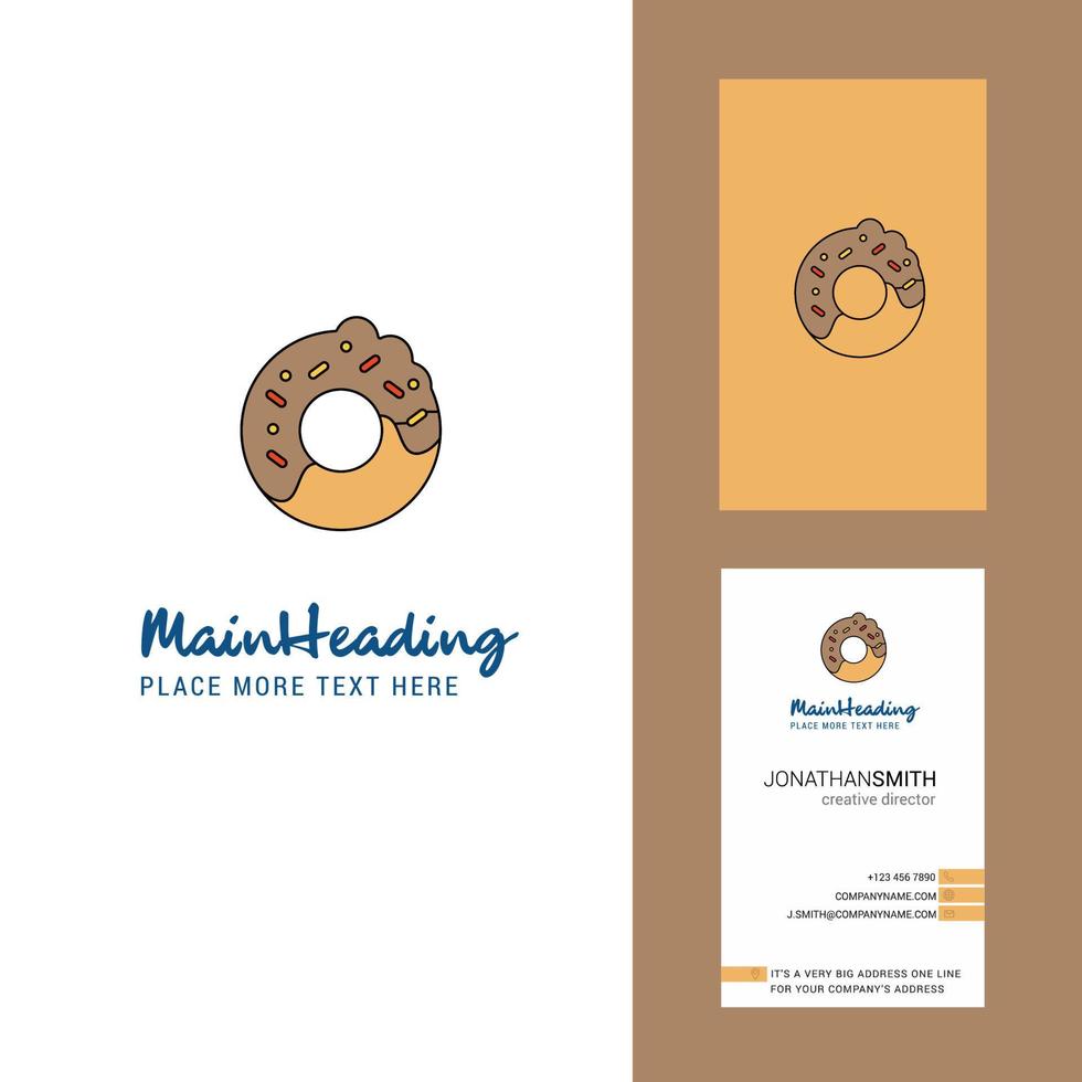 Doughnut Creative Logo and business card vertical Design Vector