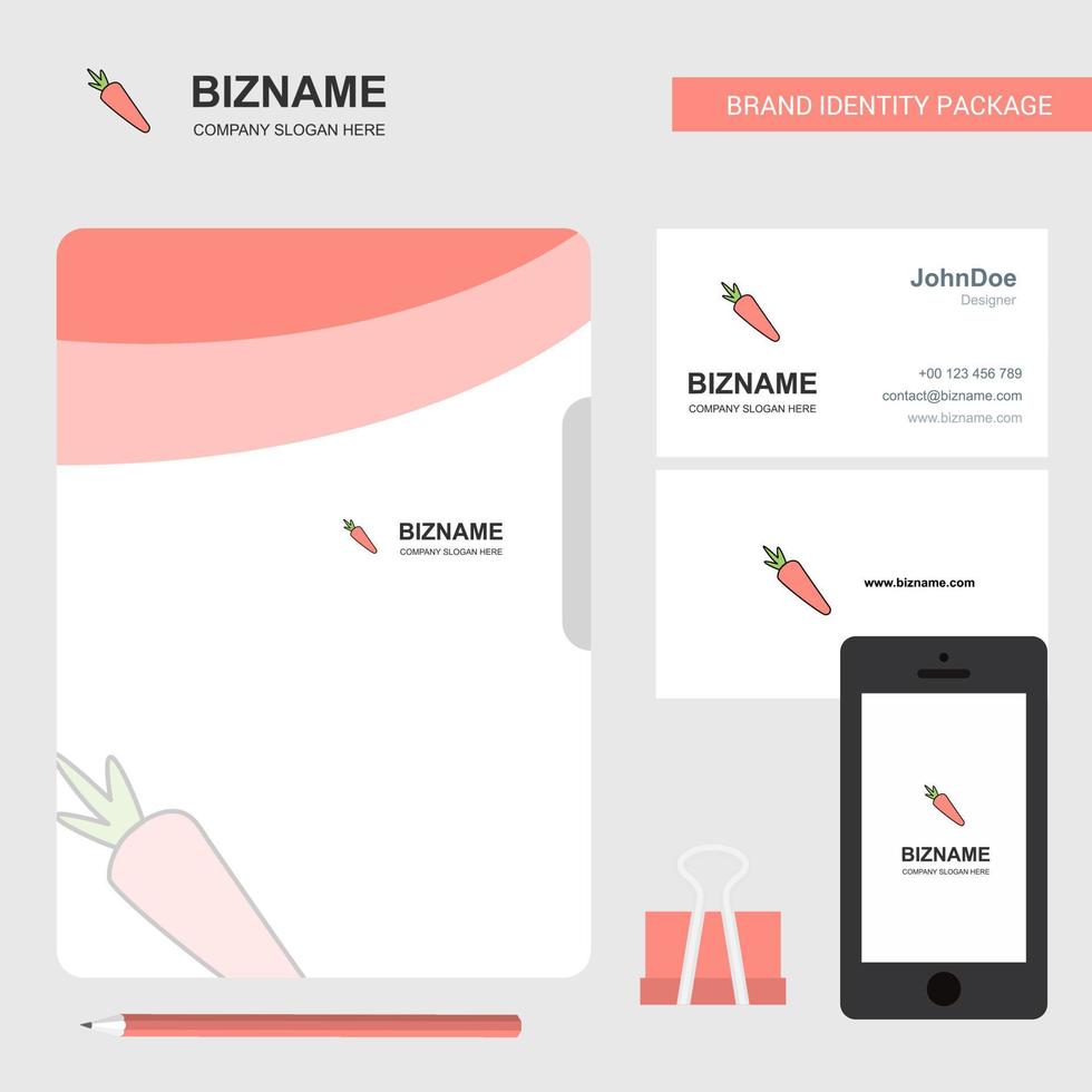 Carrot Business Logo File Cover Visiting Card and Mobile App Design Vector Illustration