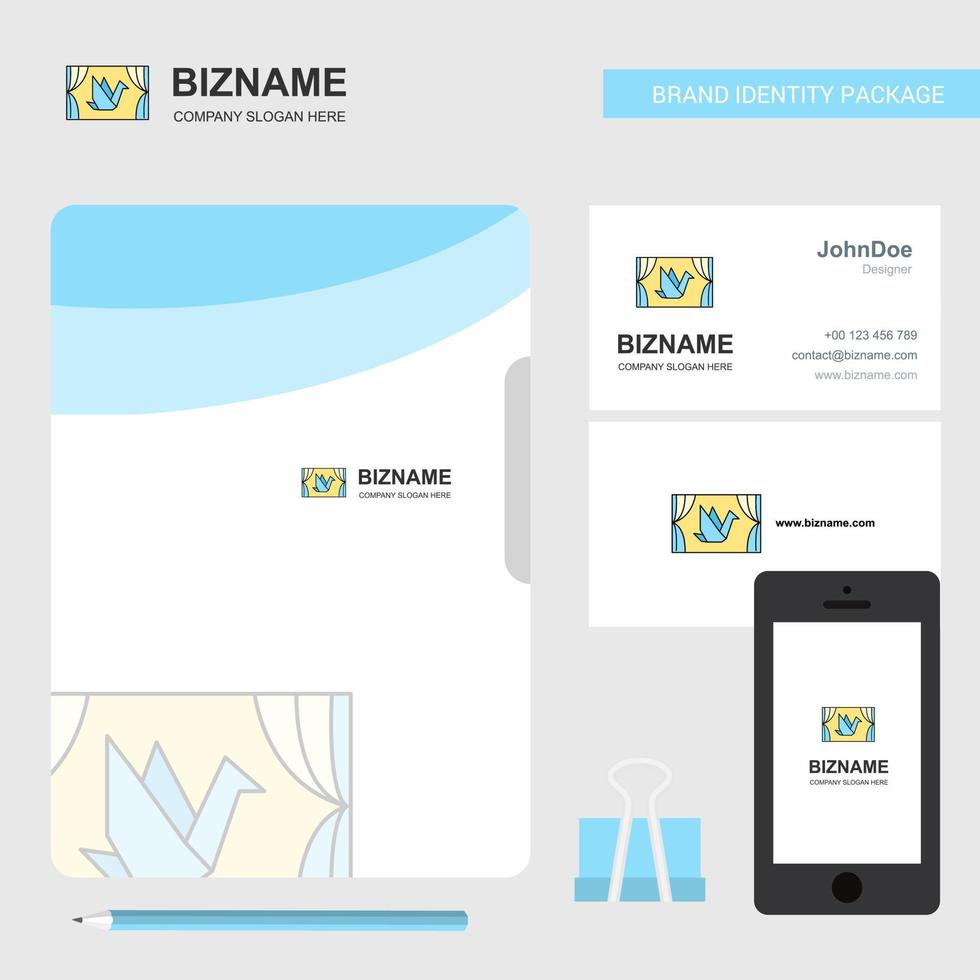 Window Business Logo File Cover Visiting Card and Mobile App Design Vector Illustration