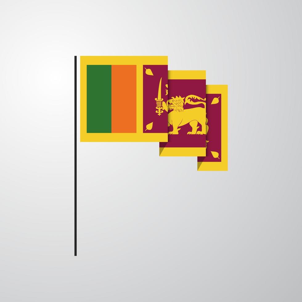 Sri Lanka waving Flag creative background vector