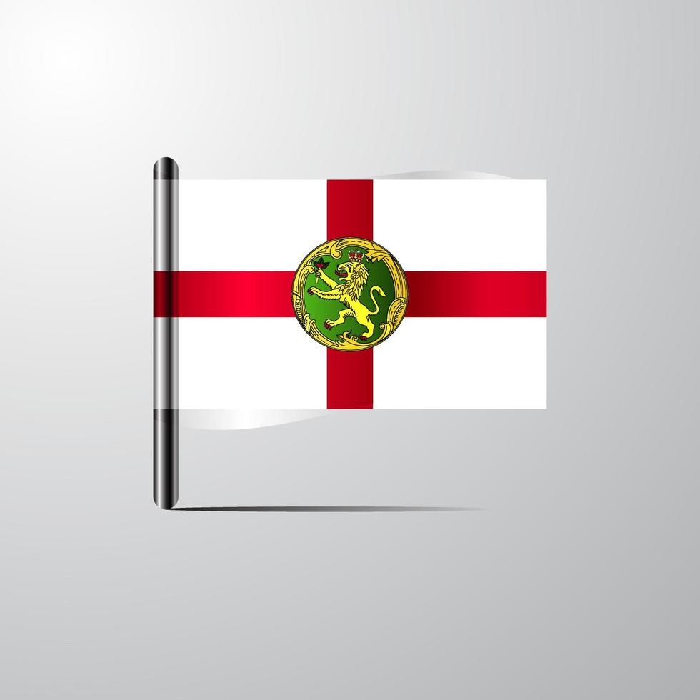 Alderney waving Shiny Flag design vector