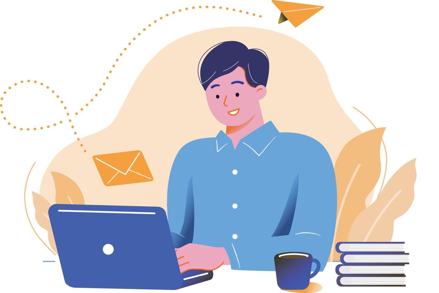 A Man Sending An Email With A Smile 14143032 Vector Art At Vecteezy an-email-with-character-by-keyur-payghode-on-dribbble