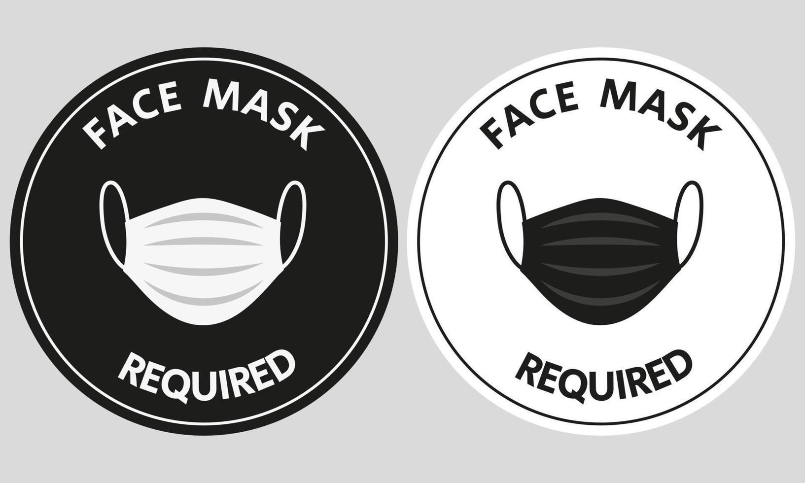 Face mask required stickers. vector