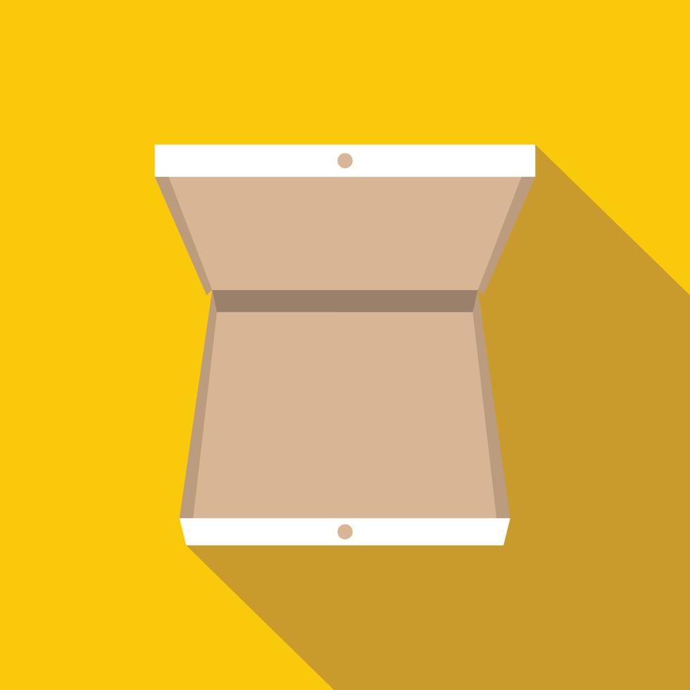 Open pizza box flat icon vector