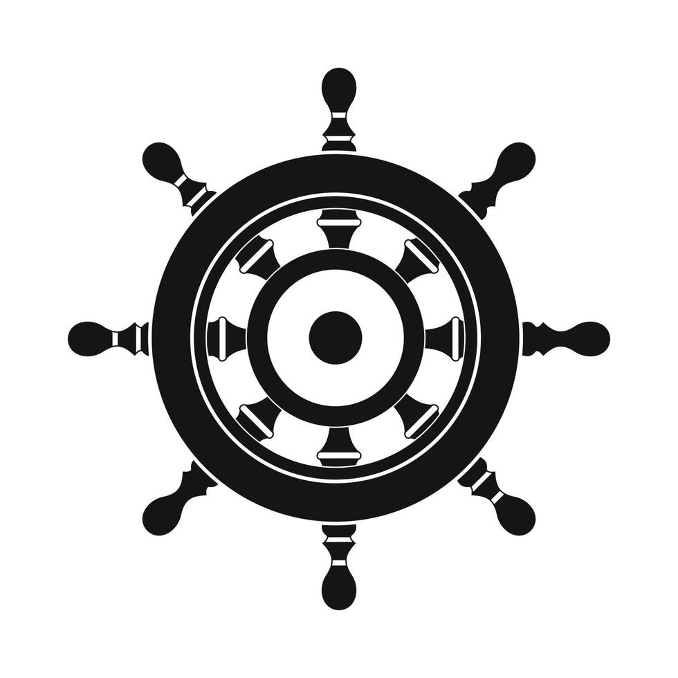 Wooden ship wheel icon vector