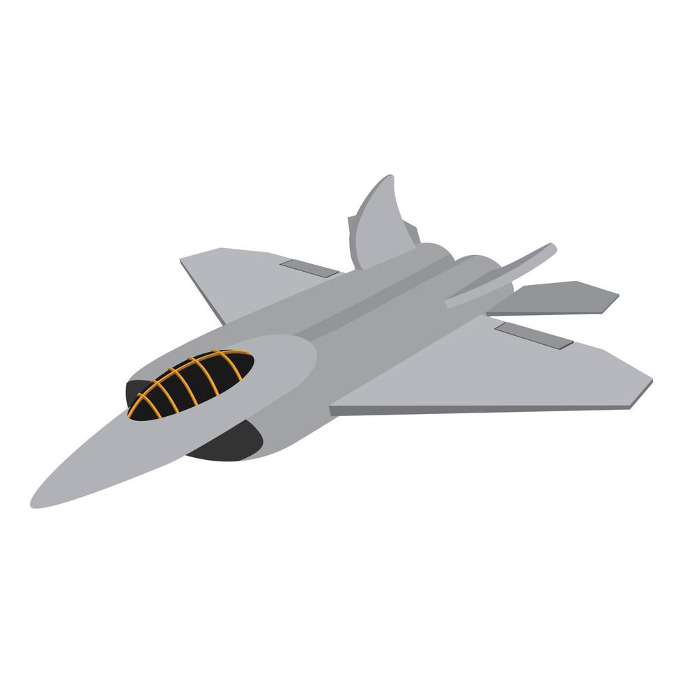 Military aircraft cartoon icon vector
