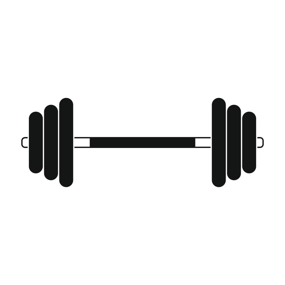 Barbell black simple icon vector