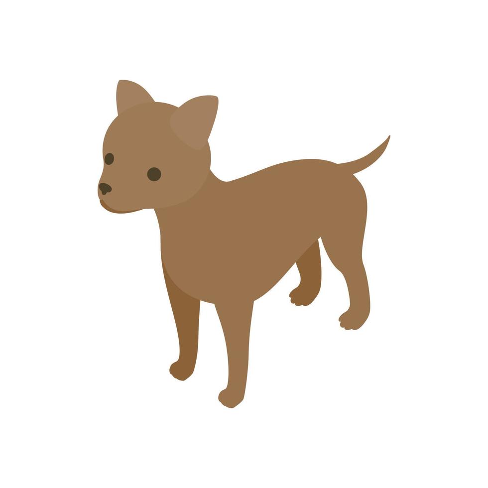 cachorro, icono, isométrico, 3d, estilo vector