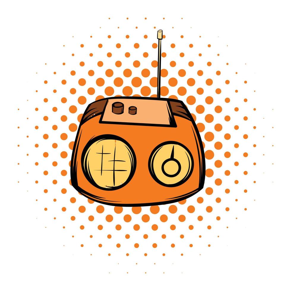 Boom box or radio cassette tape player comics icon vector