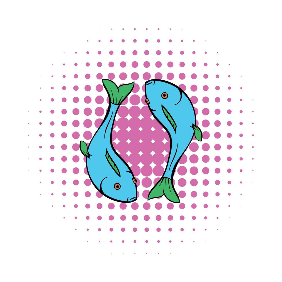 Carp icon in comics style vector