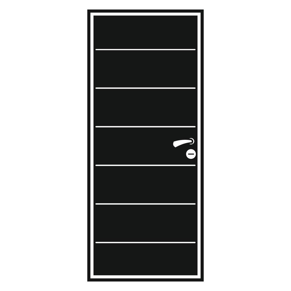Black door icon, simple style vector