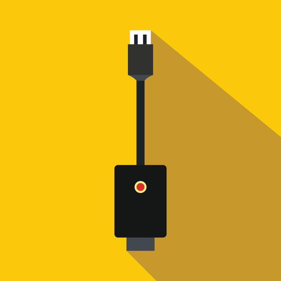 USB cable for icon, flat style vector