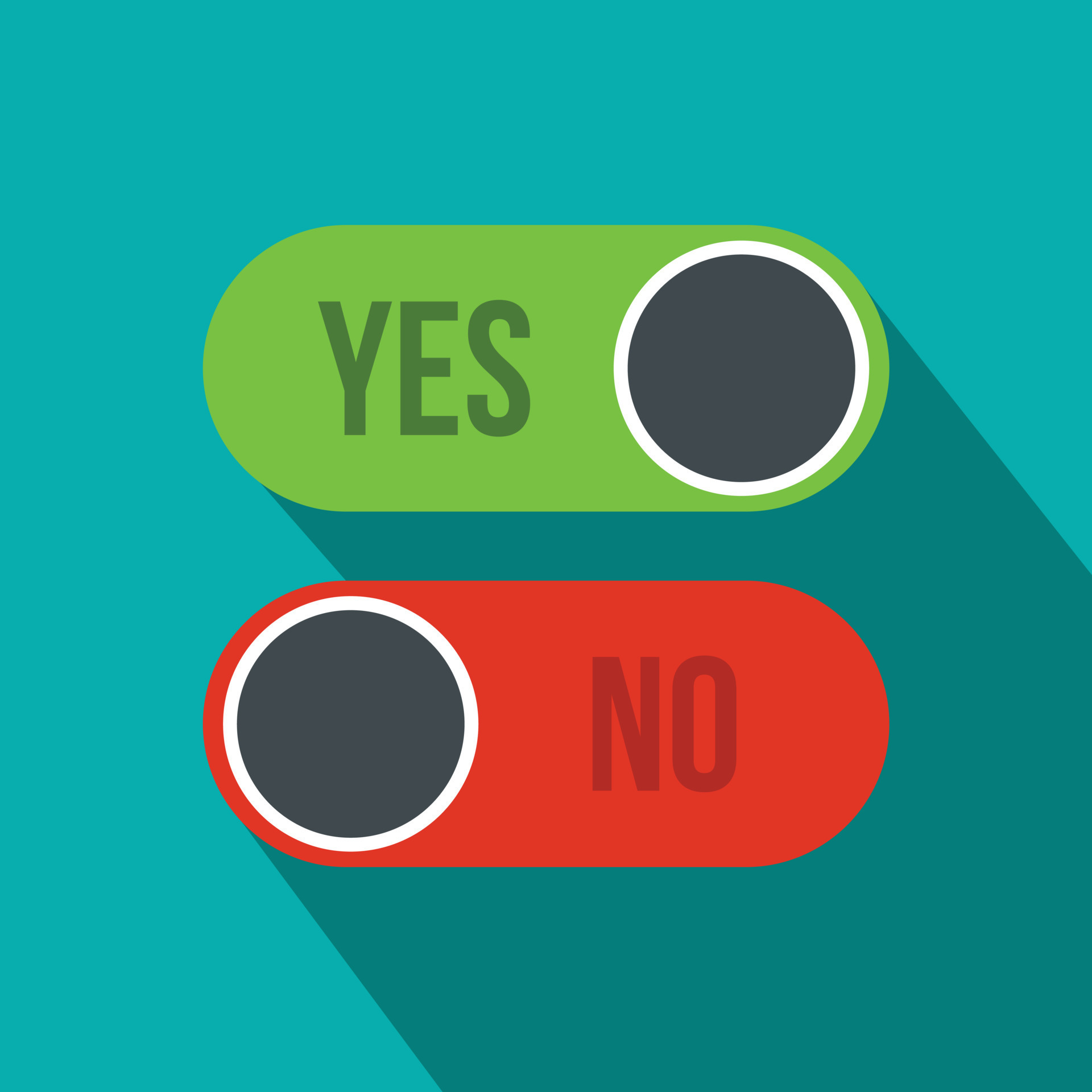 Yes and No button icon, flat style 14143225 Vector Art at Vecteezy
