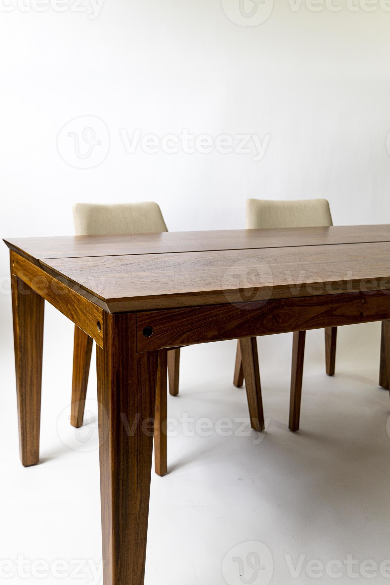 dining table ready for dinner, on white background design furniture