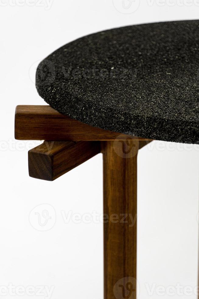 Detail of a wooden glued joint of a chairs leg. Material used for the