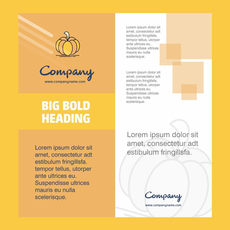 Pumpkin Company Brochure Title Page Design Company profile annual report presentations leaflet Vector Background