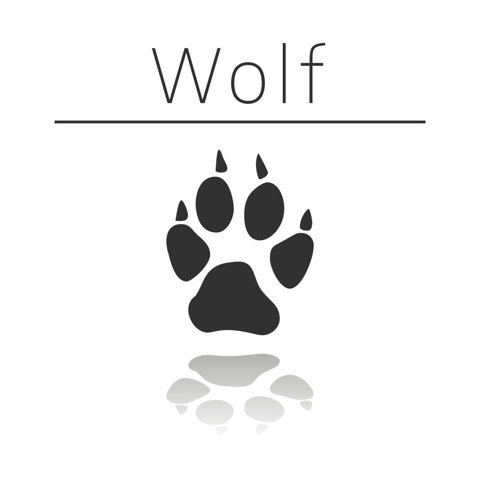 Wolf animal track vector