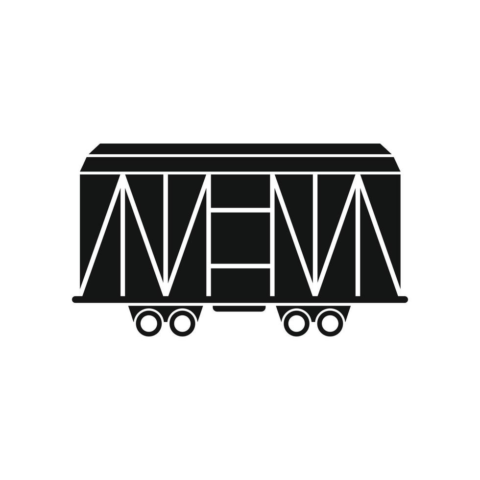 Train cargo wagon black simple icon vector